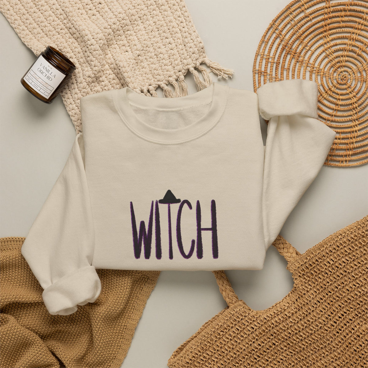 WITCH hand-lettered crewneck sweatshirt