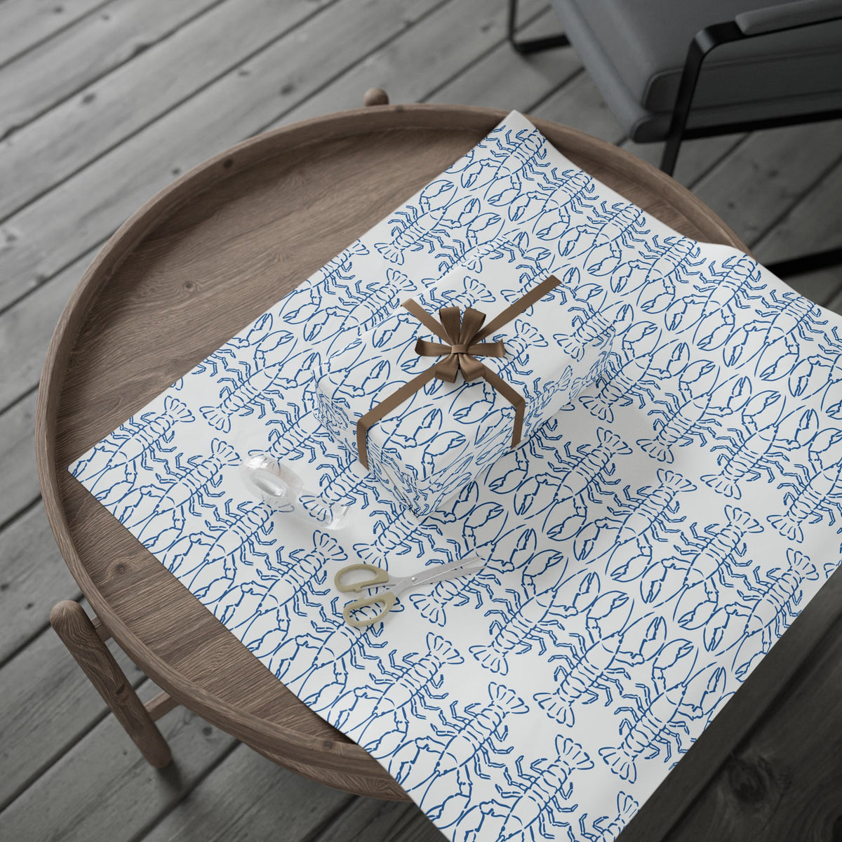Blue Lobster gift wrap