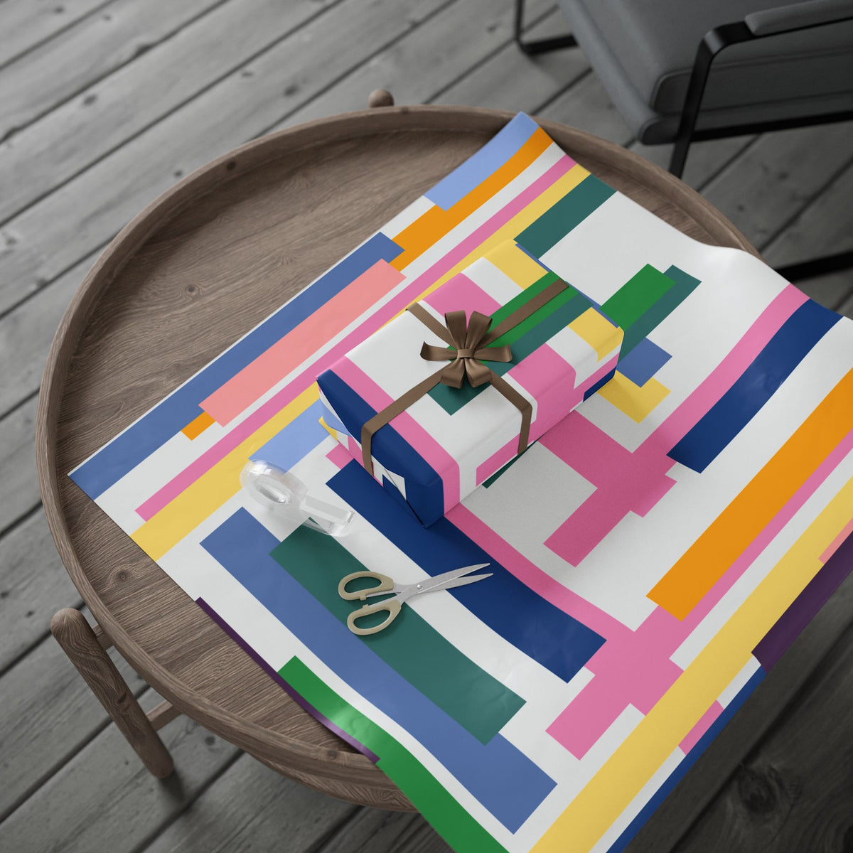 Mid Century Modern colorful gift wrap
