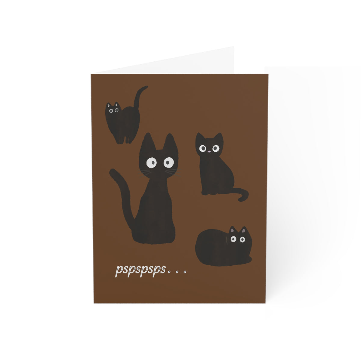 Black Cat "pspspsps" greeting card