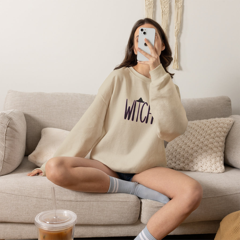 WITCH hand-lettered crewneck sweatshirt