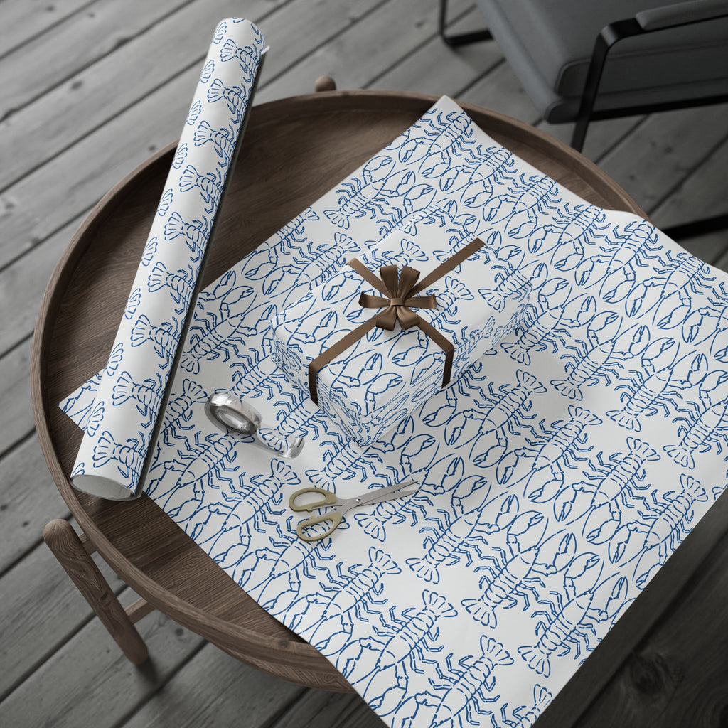 Blue Lobster gift wrap