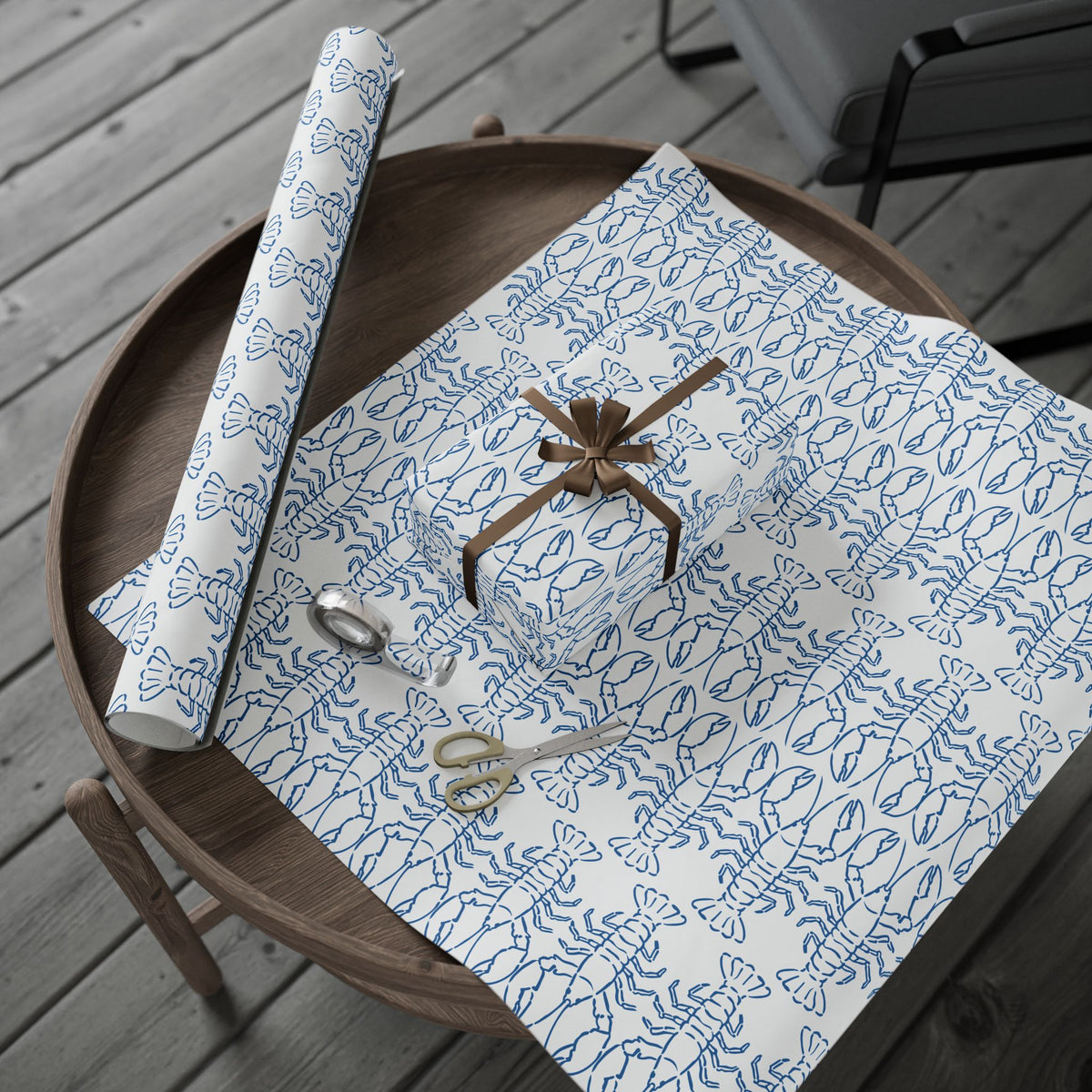 Blue Lobster gift wrap