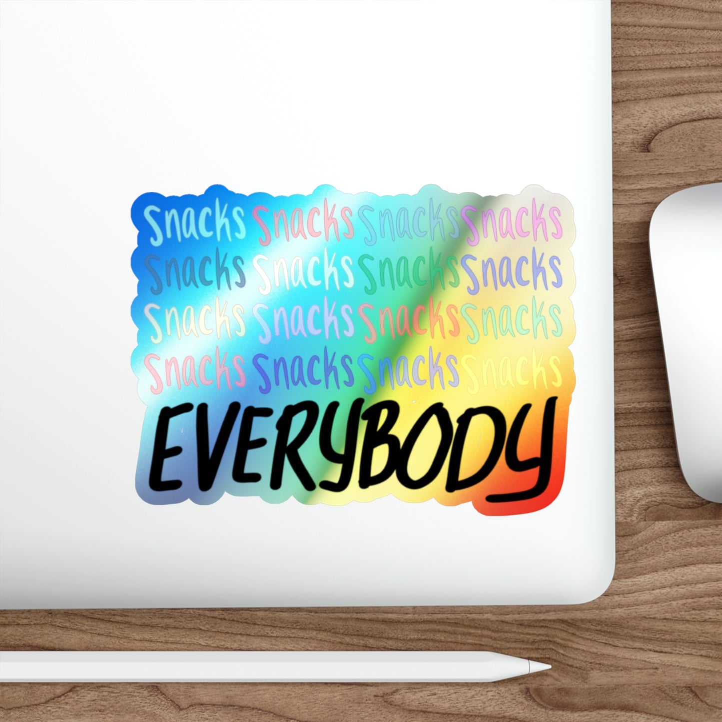 Snacks Snacks Snacks! holographic sticker