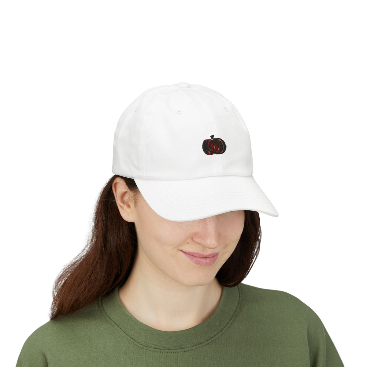 Dark Pumpkin Embroidered Baseball Hat