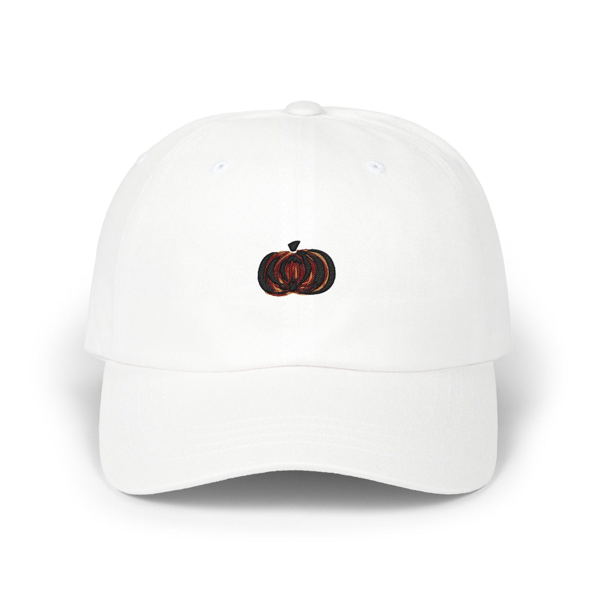 Dark Pumpkin Embroidered Baseball Hat