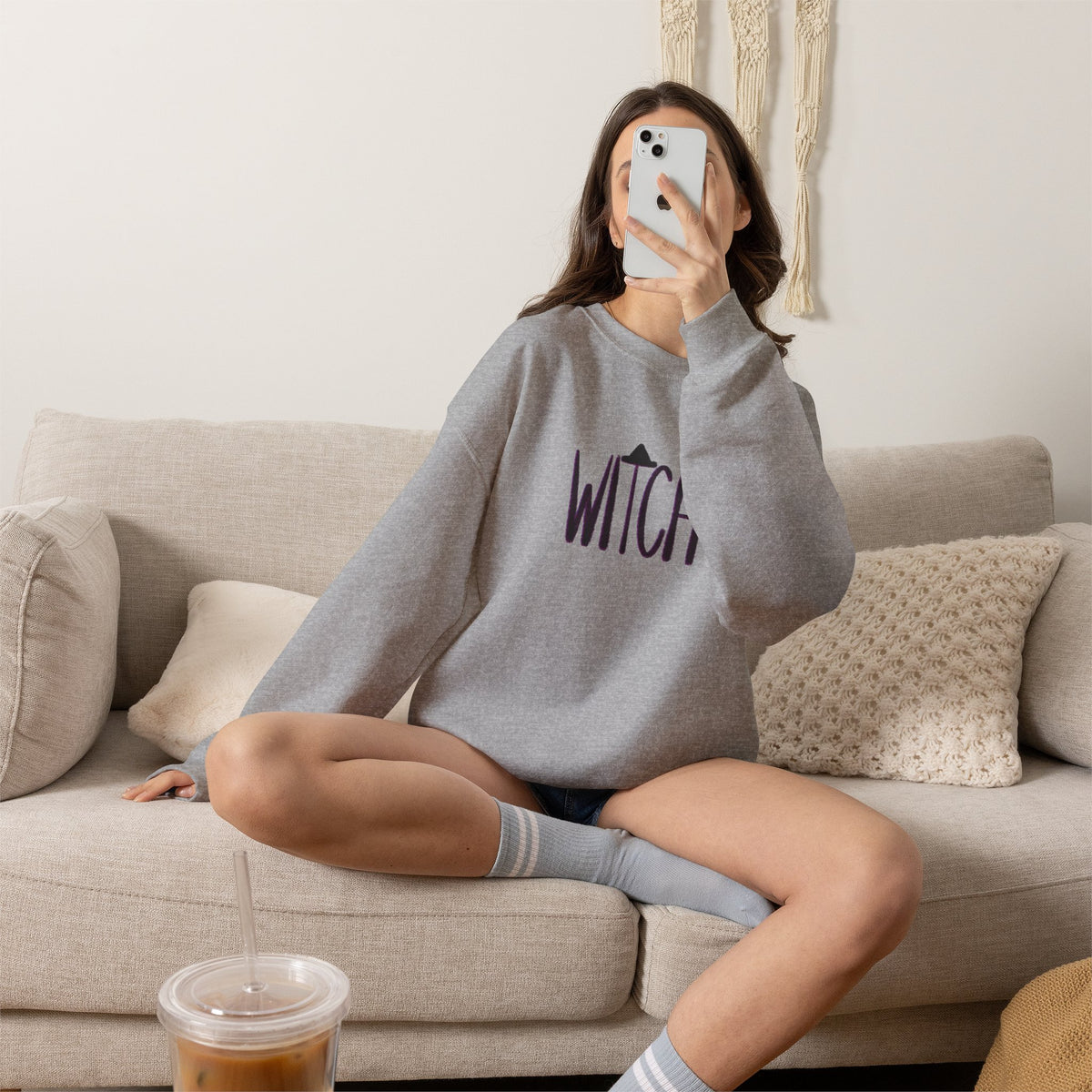 WITCH hand-lettered crewneck sweatshirt