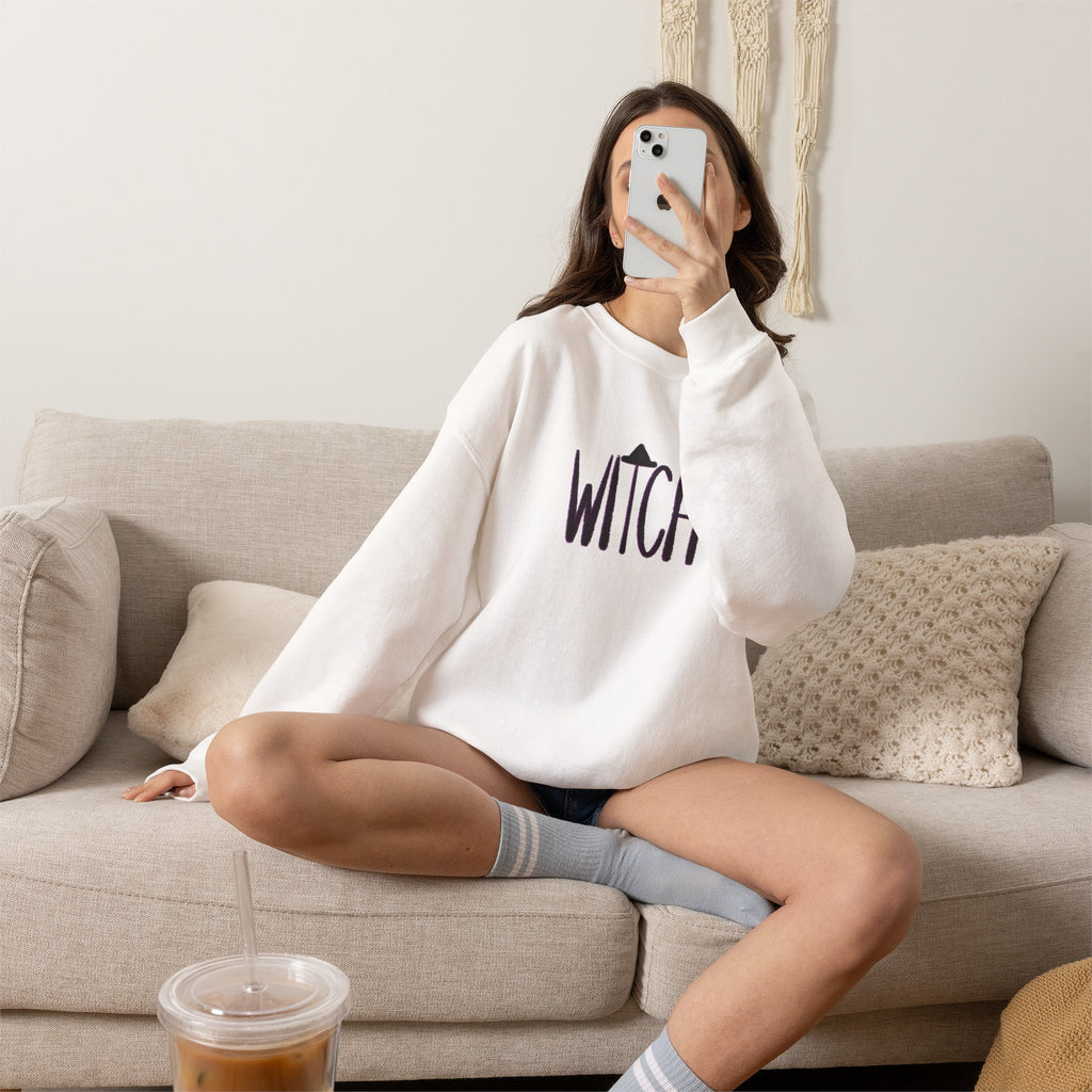 WITCH hand-lettered crewneck sweatshirt