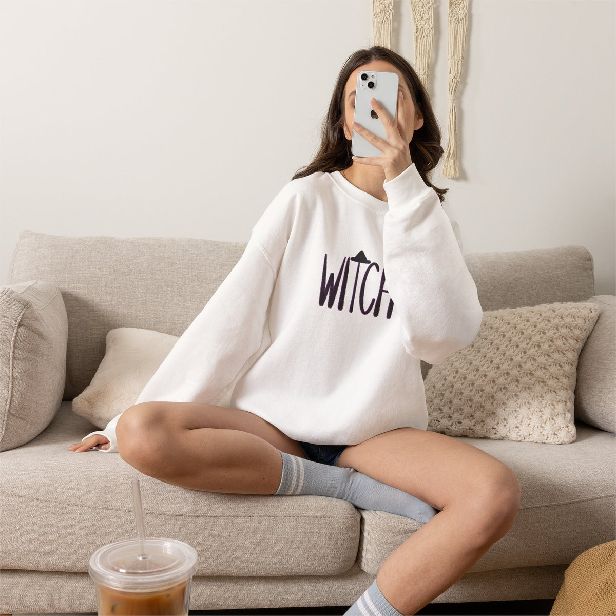 WITCH hand-lettered crewneck sweatshirt