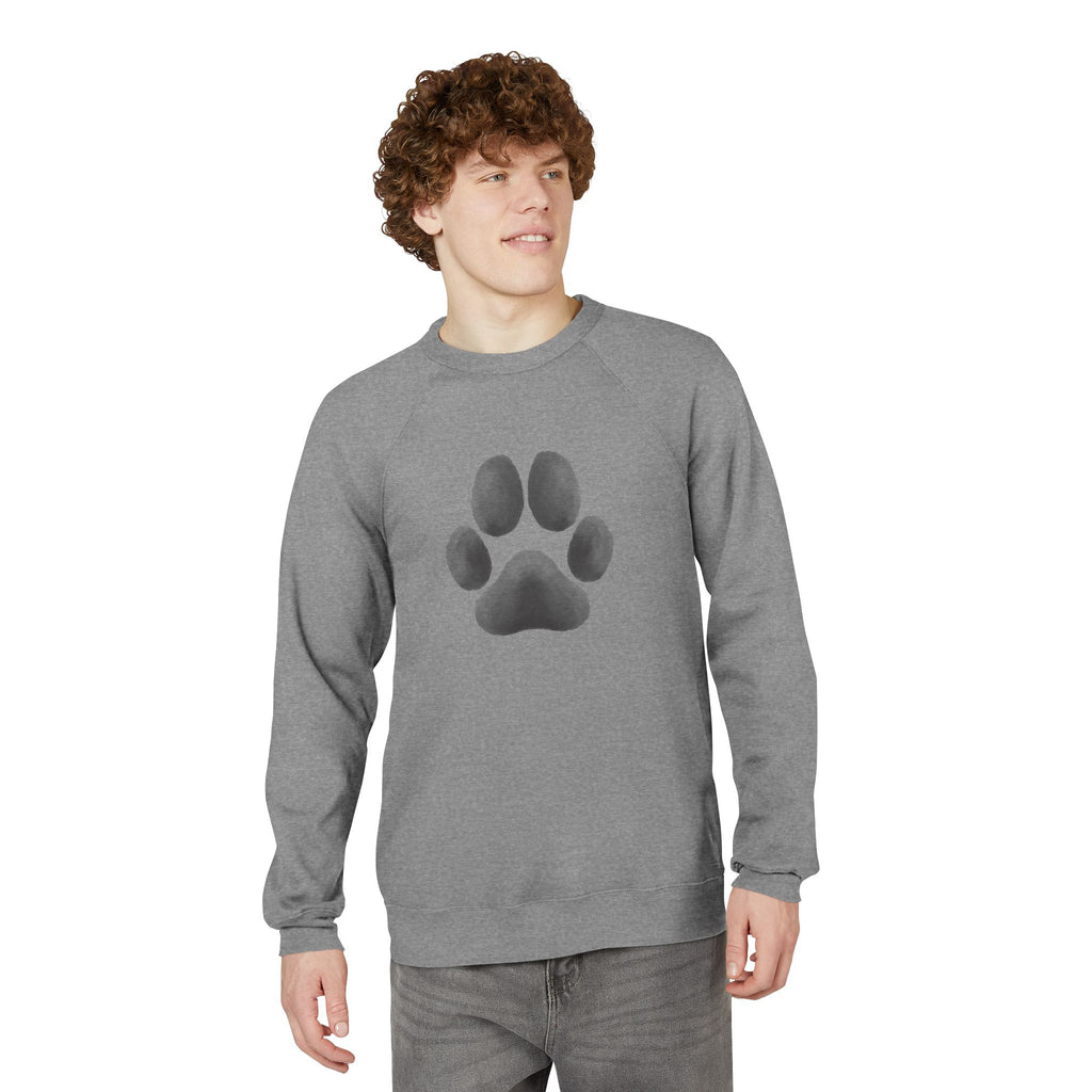 Paw Print Crewneck Sweatshirt — Cozy Dog Lover Raglan Pullover