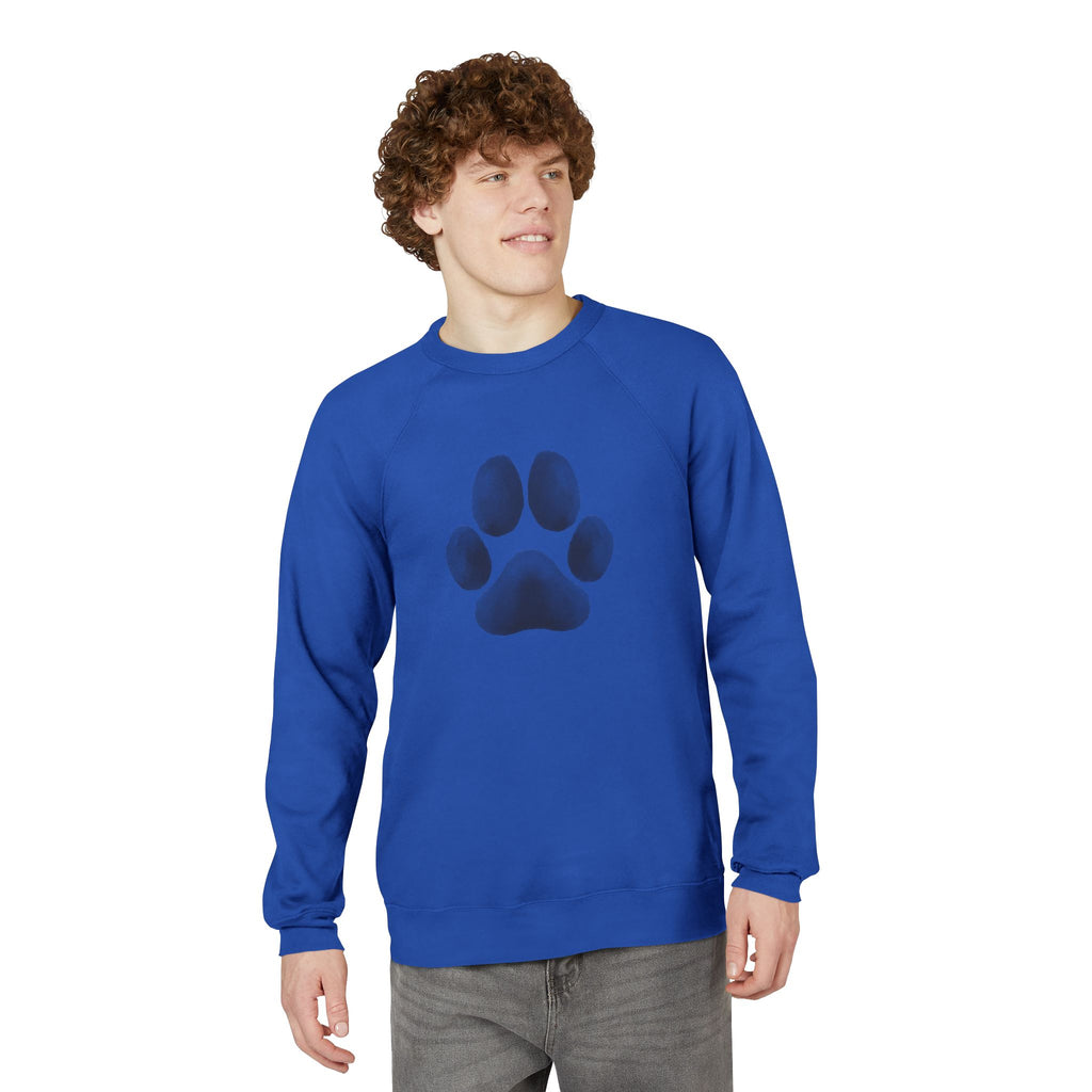 Paw Print Crewneck Sweatshirt — Cozy Dog Lover Raglan Pullover