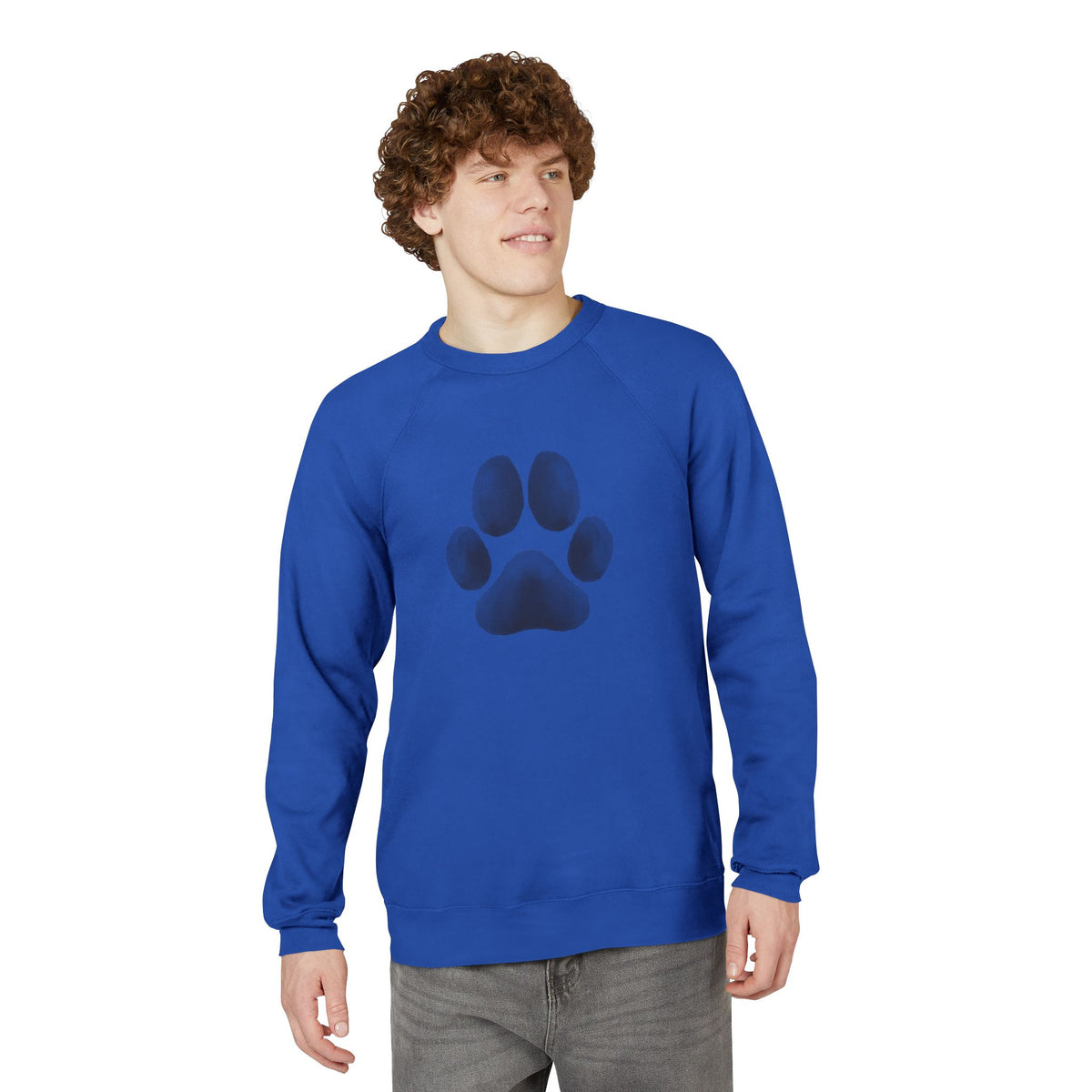Paw Print Crewneck Sweatshirt — Cozy Dog Lover Raglan Pullover