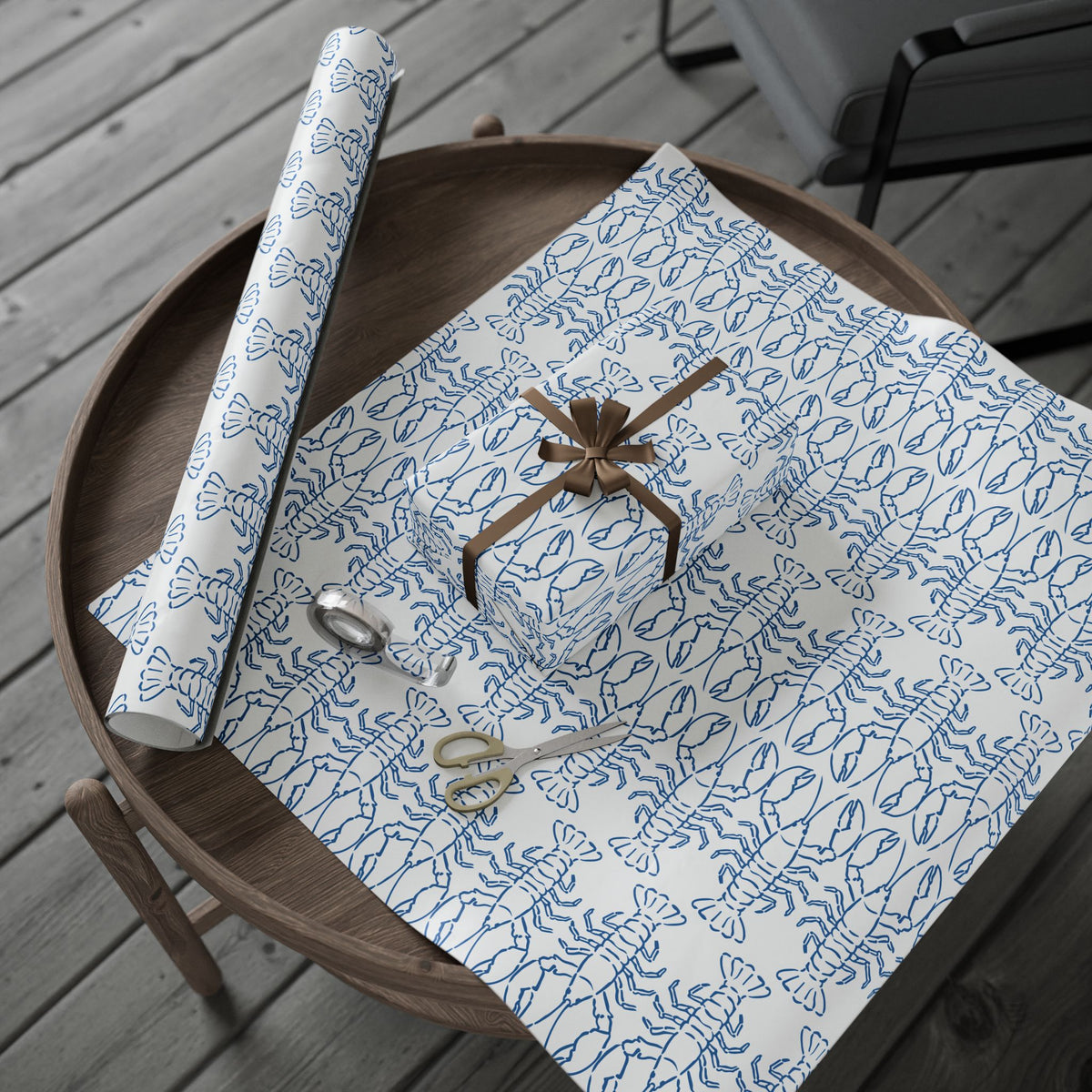 Blue Lobster gift wrap