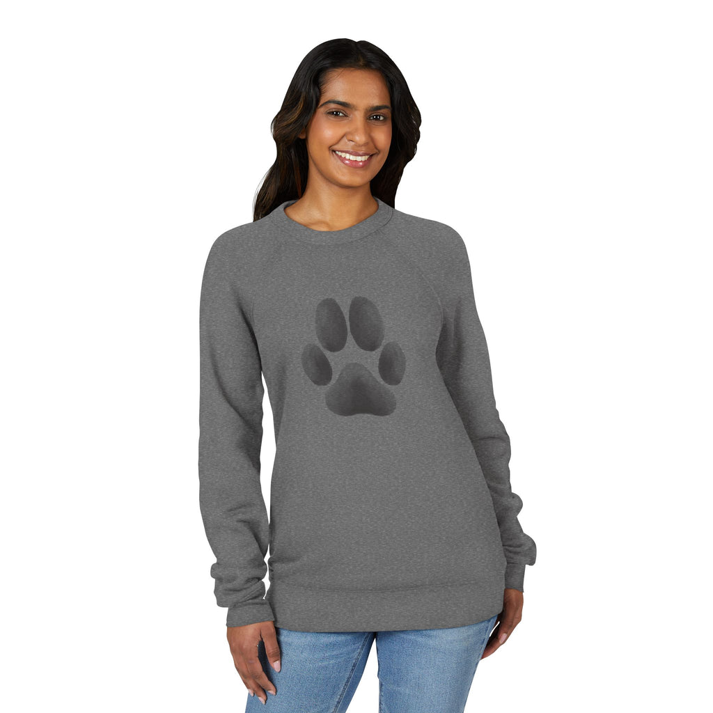 Paw Print Crewneck Sweatshirt — Cozy Dog Lover Raglan Pullover