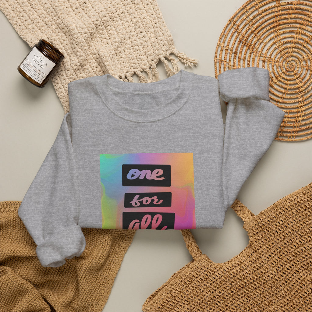 One For All cursive crewneck sweatshirt