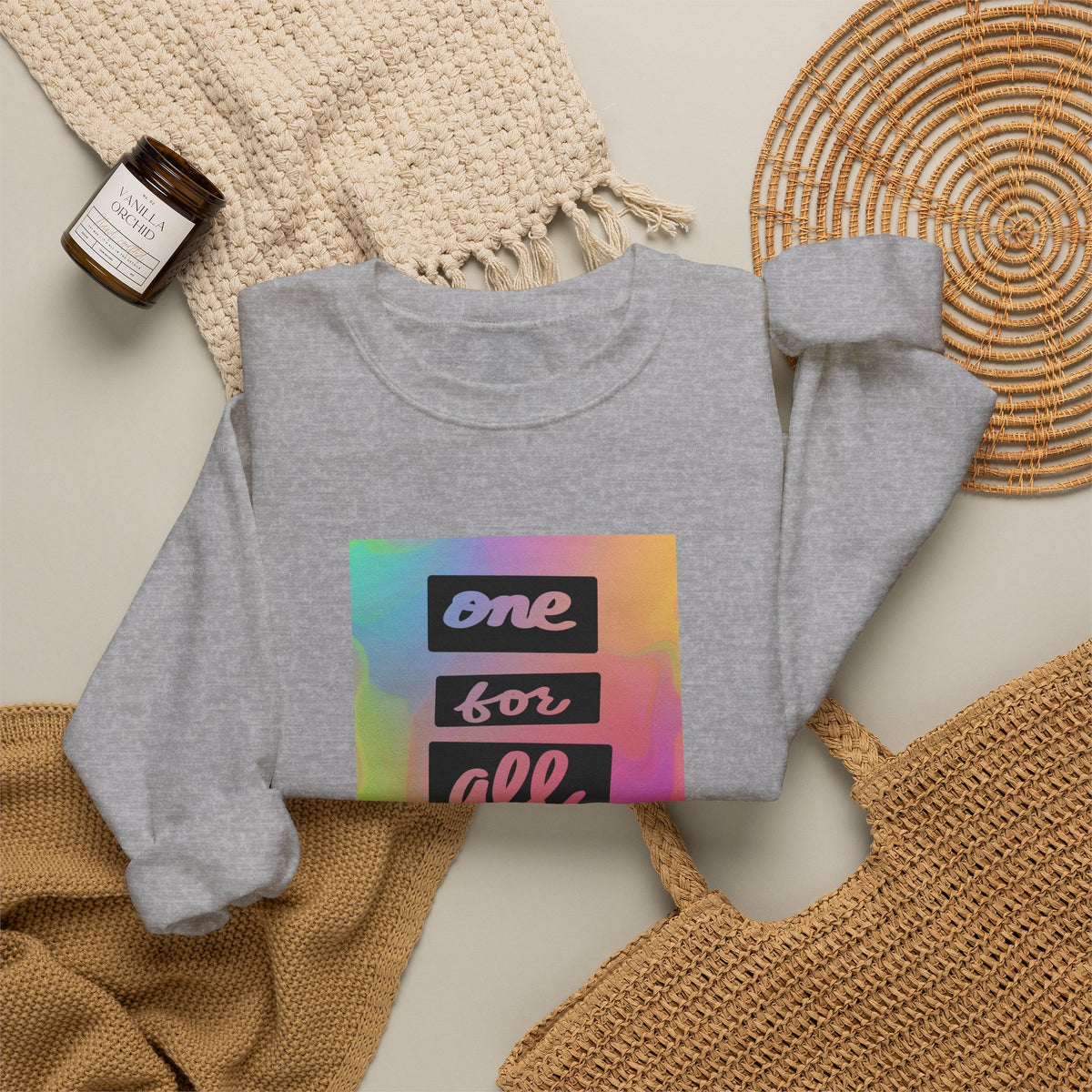 One For All cursive crewneck sweatshirt