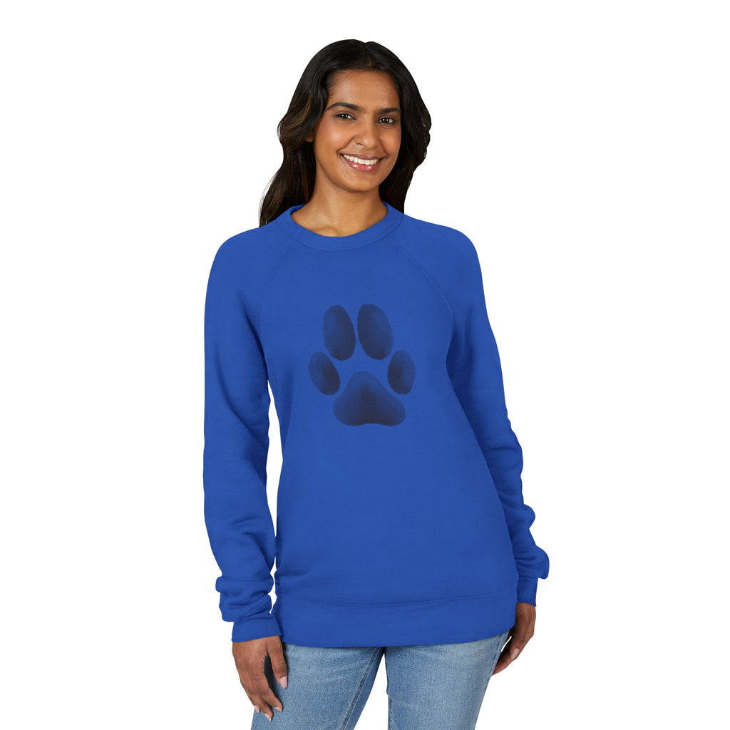 Paw Print Crewneck Sweatshirt — Cozy Dog Lover Raglan Pullover