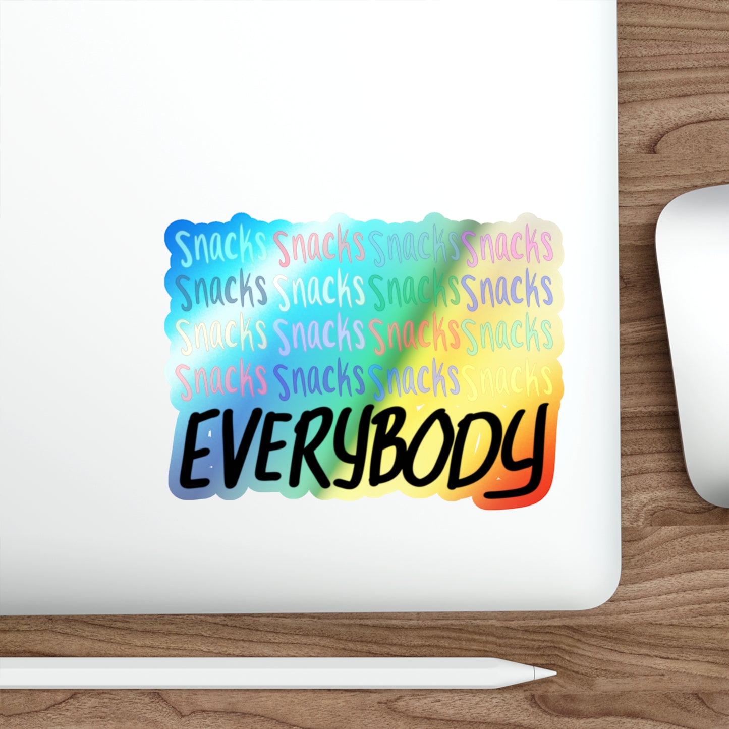 Snacks Snacks Snacks! holographic sticker