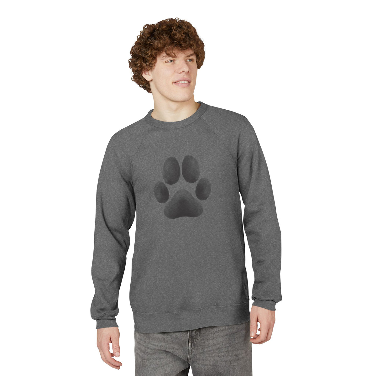 Paw Print Crewneck Sweatshirt — Cozy Dog Lover Raglan Pullover