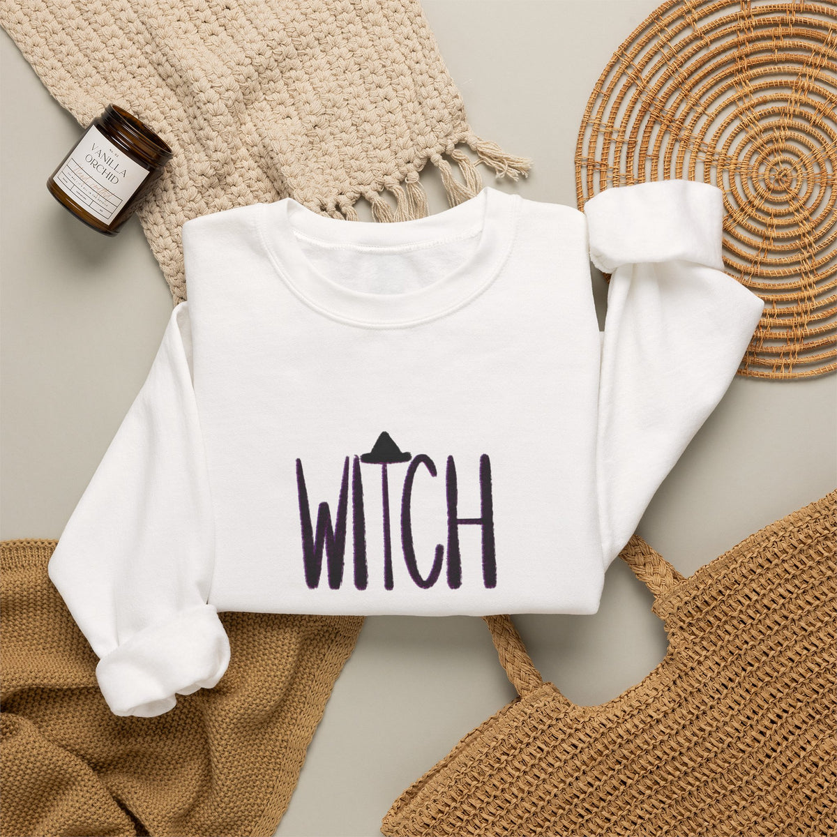 WITCH hand-lettered crewneck sweatshirt